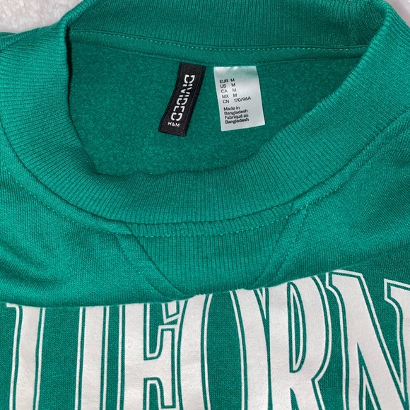 women’s h&m divided California green crewneck sweatshirt long sleeve - Picture 3 of 3